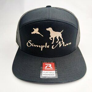Simple Man Bird Dog 7 Panel Flat Bill Trucker Mesh Snapback Cap Hat